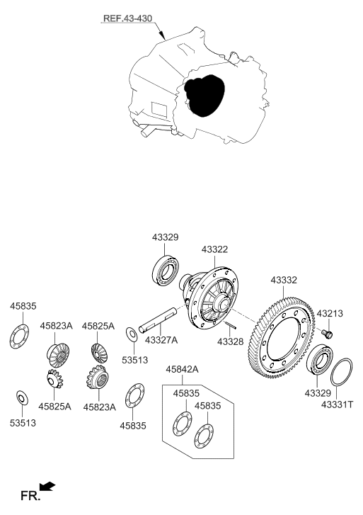 43332-26010 Hyundai Differential Drive Gear