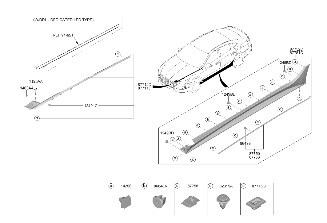 Hyundai 87711-L1000 Fender Side Garnish Assembly Left Hand 87711-L1000 Hyundai Fender Side Garnish Assembly Left Hand