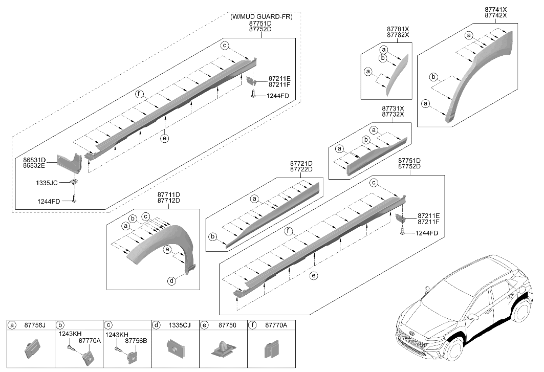 Hyundai 87741-K4500 Quadrant Side Garnish Assembly Left Hand 87741-K4500 Hyundai Quadrant Side Garnish Assembly Left Hand