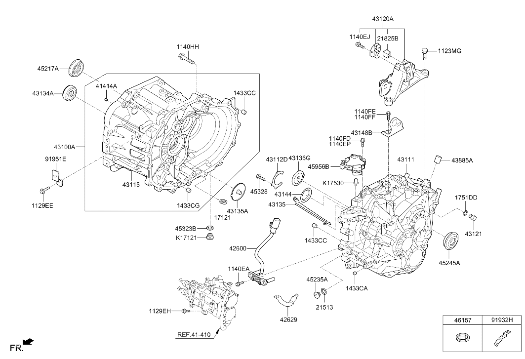 Hyundai 43100-2D510 HOUSING ASSY-CLUTCH 43100-2D510 Hyundai HOUSING ASSY-CLUTCH
