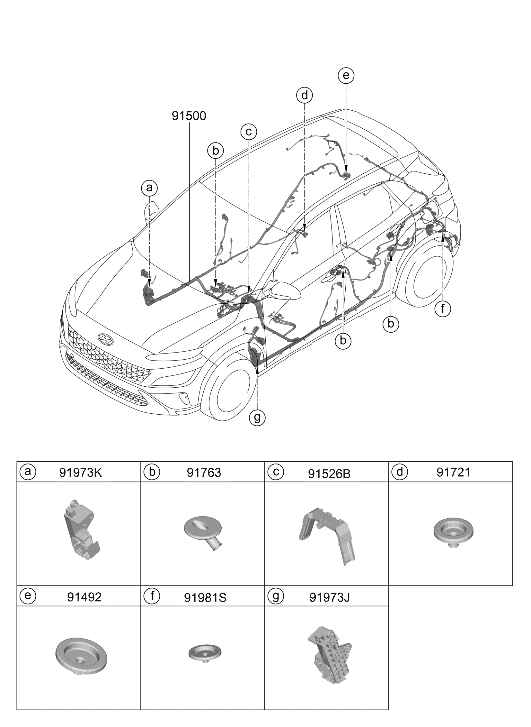 Hyundai 91300-J9520 Wiring Assembly Floor 91300-J9520 Hyundai Wiring Assembly Floor