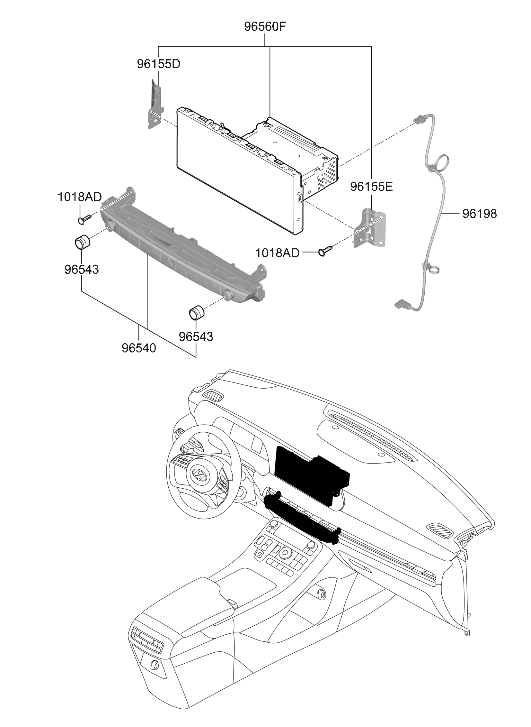 96560-S8EH0 Hyundai Avn Head Unit Assembly