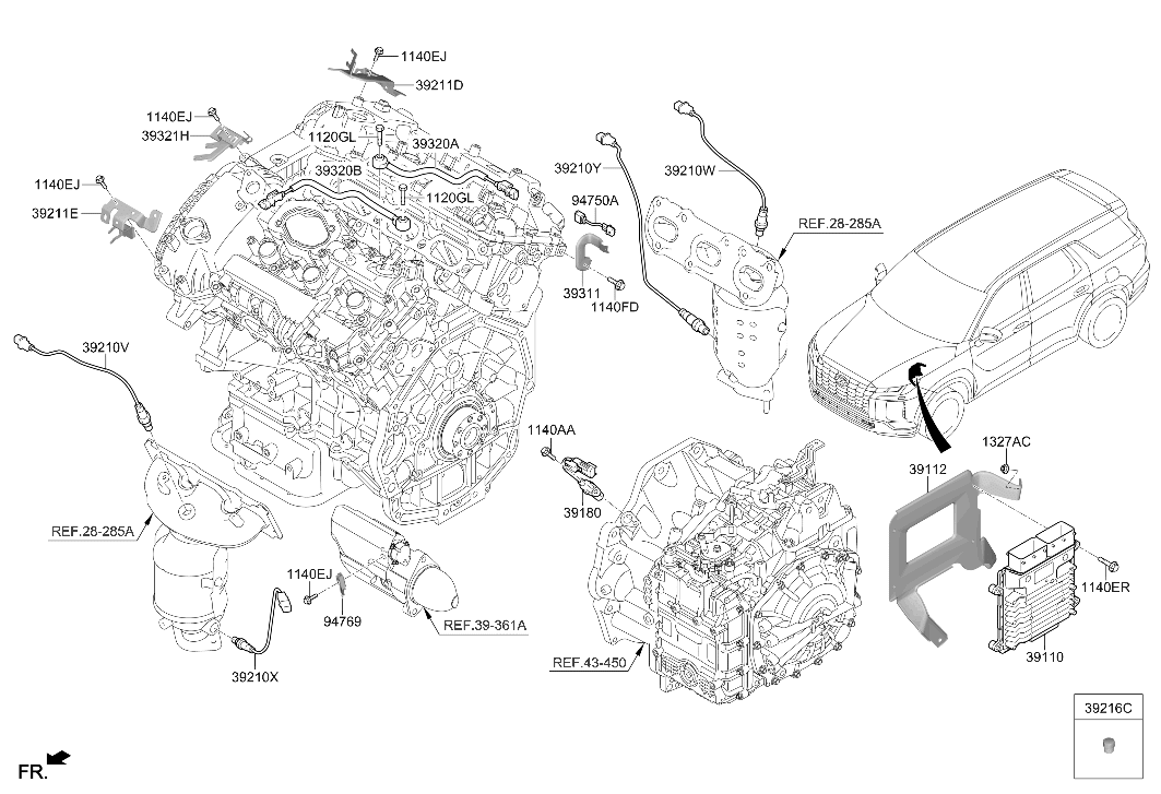 39102-3LFN3 Hyundai Electronic Control Unit