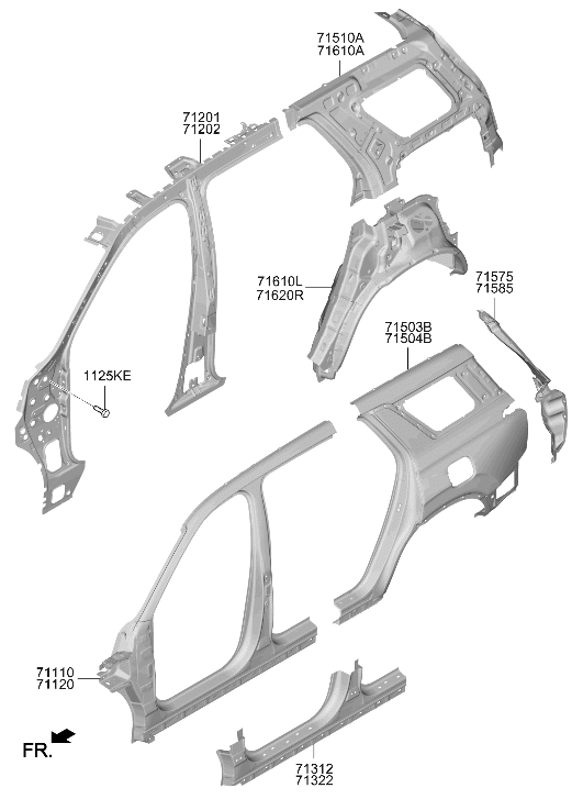 71201-S8500 Hyundai PILLAR ASSY-FRONT INNER,LH