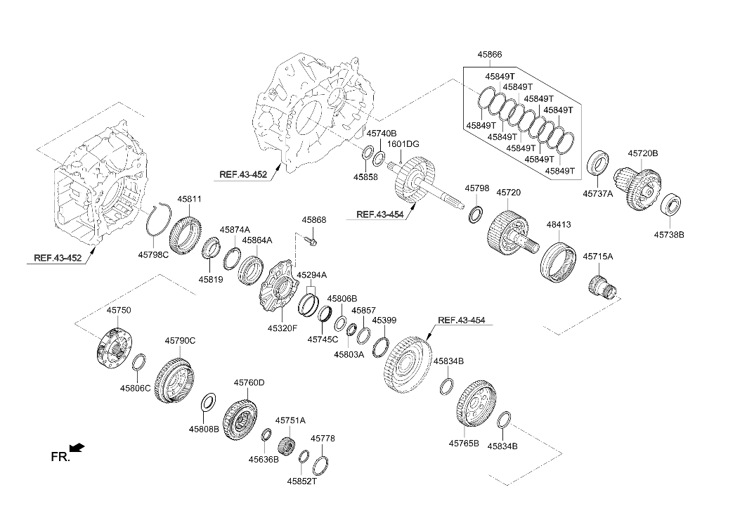 45751-4G101 Hyundai GEAR-REAR SUN