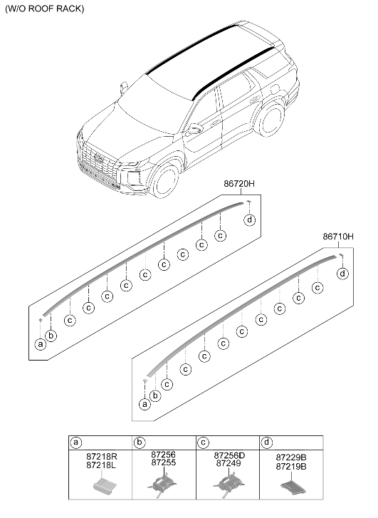 87236-S8100 Hyundai Roof Garnish MTG Clip