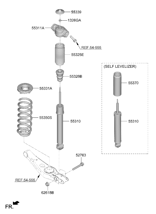 55367-S8BB1 Hyundai Rear Shock Absorber Assembly