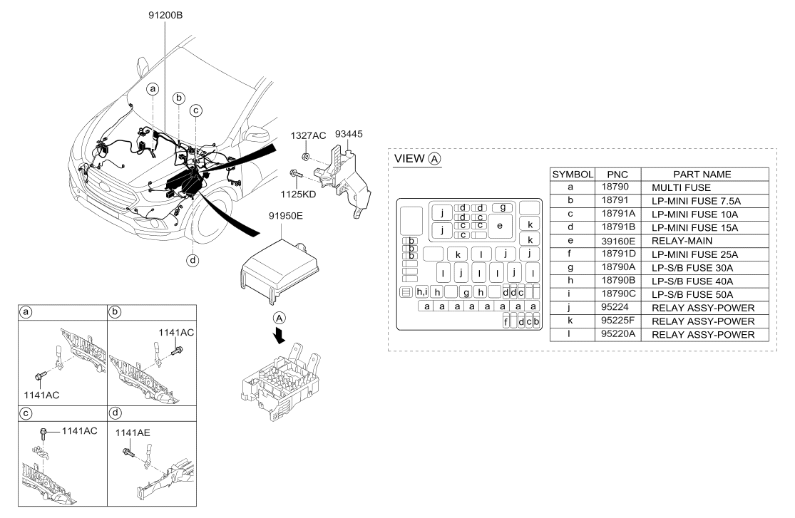 Hyundai 91200-4W030 Wiring Assembly Front 91200-4W030 Hyundai Wiring Assembly Front