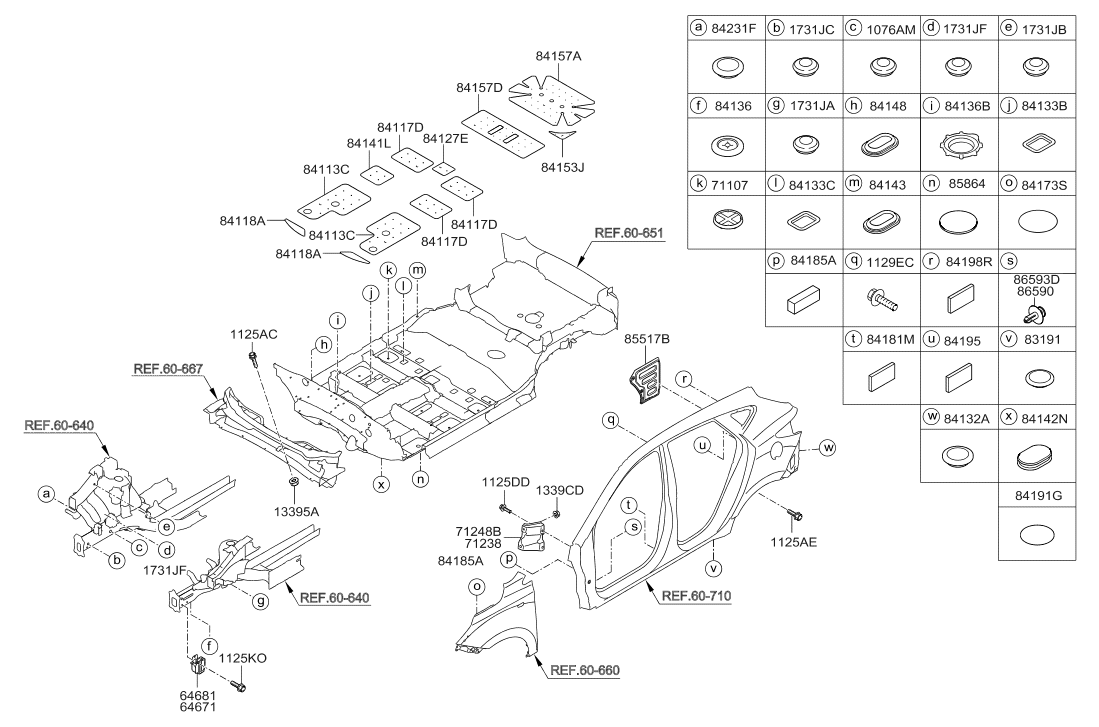 Hyundai 84198-2S000 ANTINOISE Pad-Quarter ,RH 84198-2S000 Hyundai ANTINOISE Pad-Quarter ,RH