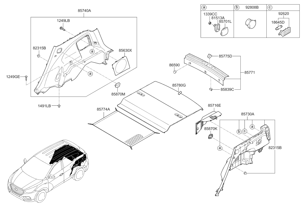 85795-1D000 Hyundai Hook Assembly-Luggage Net