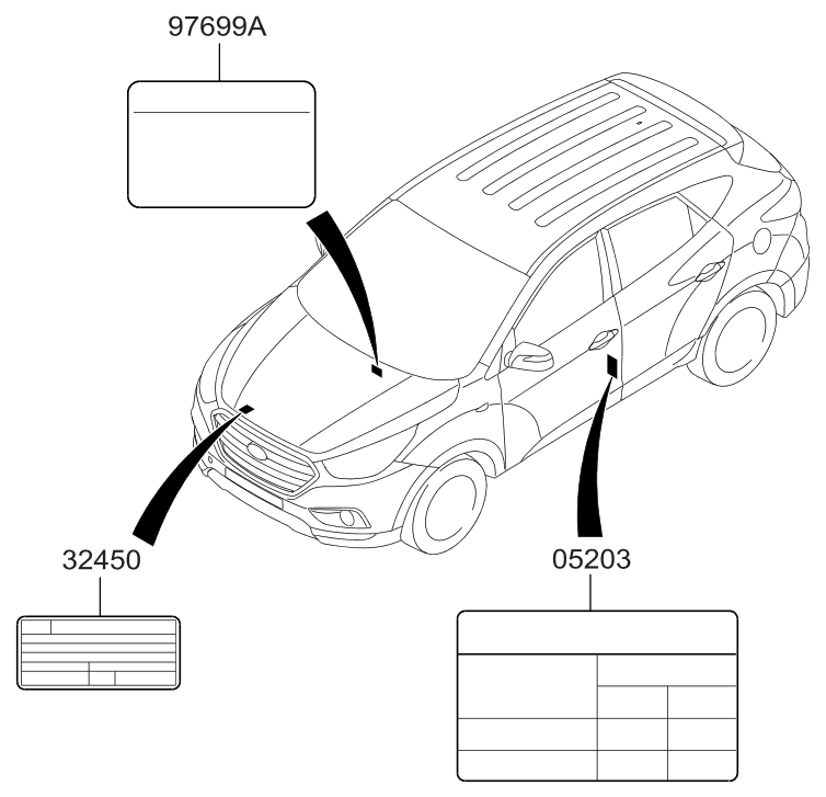 32450-4W000 Hyundai Label Emission Control