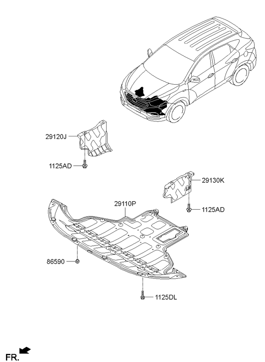 29120-4W000 Hyundai Panel Side Cover Right Hand