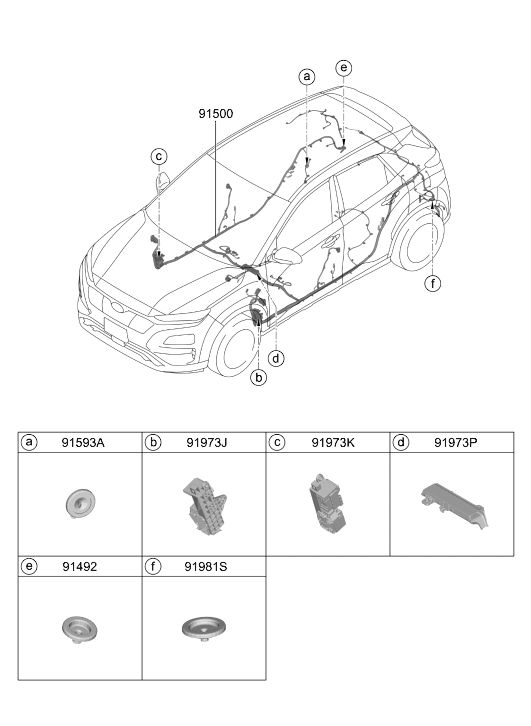 Hyundai 91508-K4240 Wiring Assembly Floor 91508-K4240 Hyundai Wiring Assembly Floor
