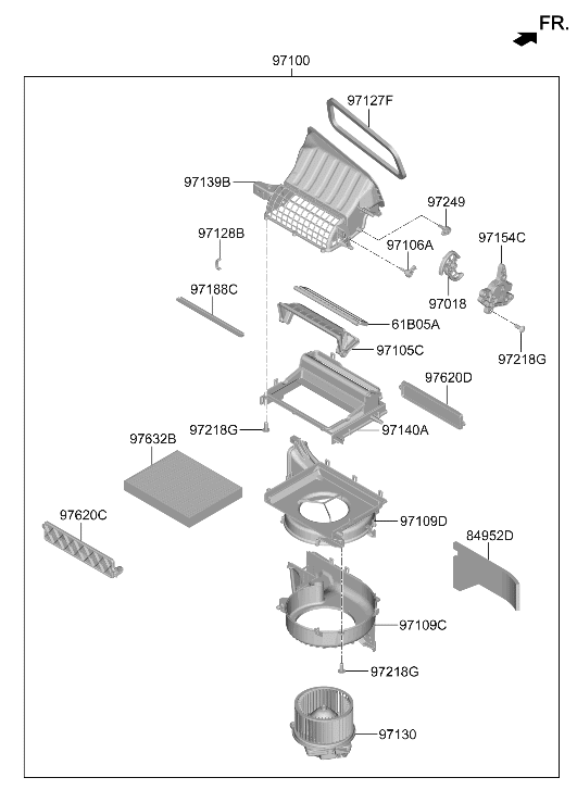 Hyundai 97187-K4000 Arm-Inlet Door 97187-K4000 Hyundai Arm-Inlet Door