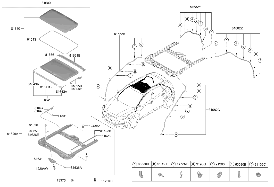 81616-H8000 Hyundai Rail Assembly-Sunroof Drip