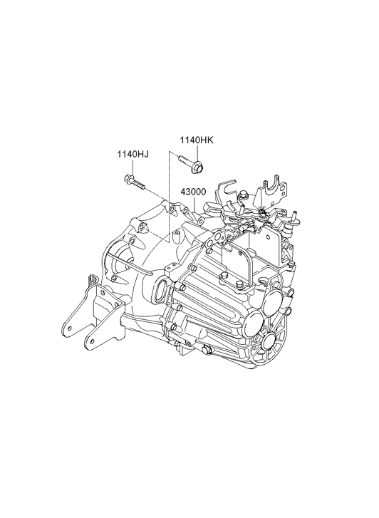 Hyundai 43000-24490 Manual Transmission Assembly 43000-24490 Hyundai Manual Transmission Assembly