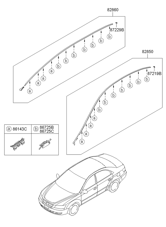 Hyundai 87229-3K000 Rear End Piece-Roof Molding,RH 87229-3K000 Hyundai Rear End Piece-Roof Molding,RH