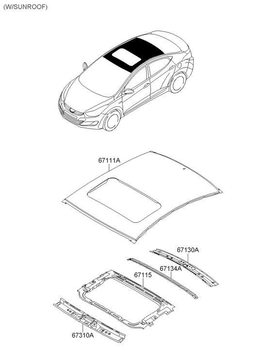 67115-3Y011 Hyundai Sunroof Reinforcement Ring Assembly
