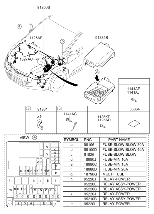 91200-3Y020 Hyundai Wiring Assembly Front