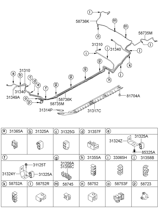 31356-3Y000 Hyundai Fuel Tube Holder