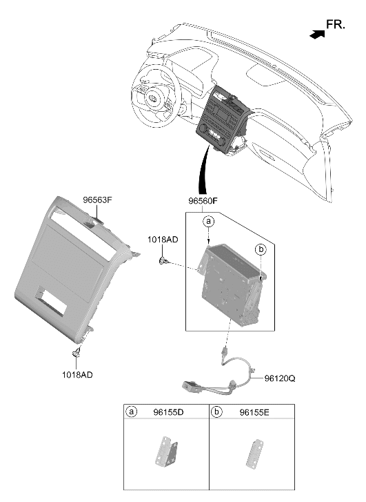 96560-N9440 Hyundai Head Unit Assembly Avn