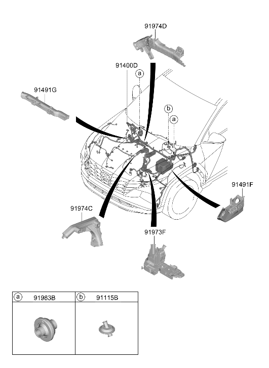 91420-N9980 Hyundai Control Wiring Assembly