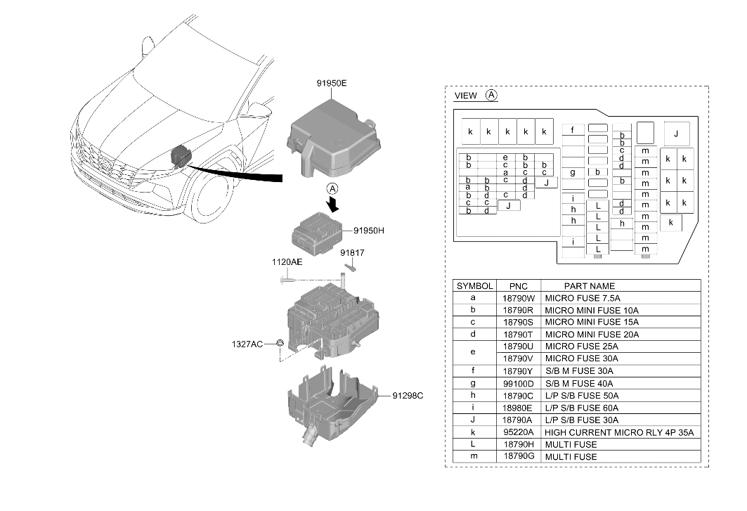 91956-N9020 Hyundai Upper Cover - Engine Room Box