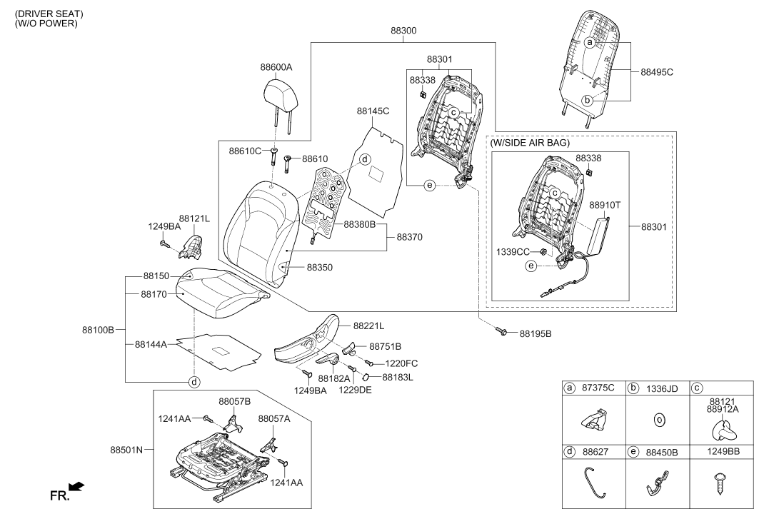 88520-F2000-TRY Hyundai Recline Lever Left Hand