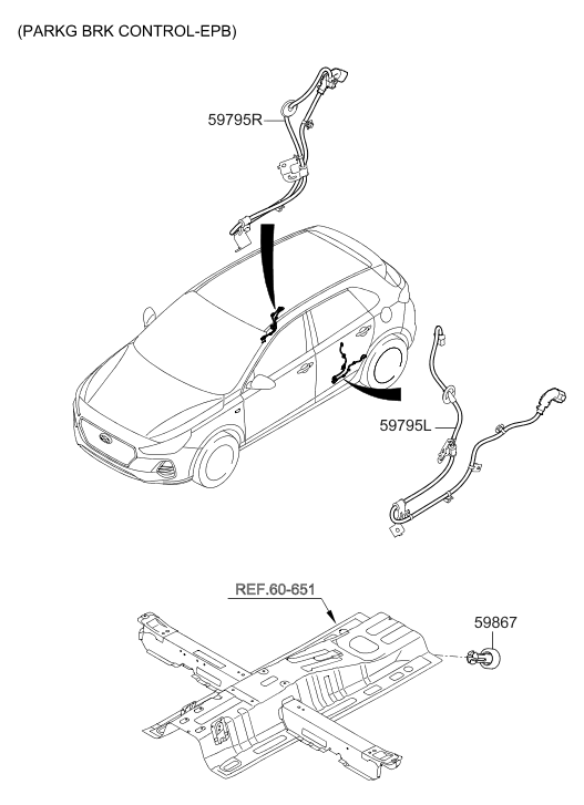 Hyundai 59795-G3000 Wiring-E.P.B Connect Extension,LH 59795-G3000 Hyundai Wiring-E.P.B Connect Extension,LH