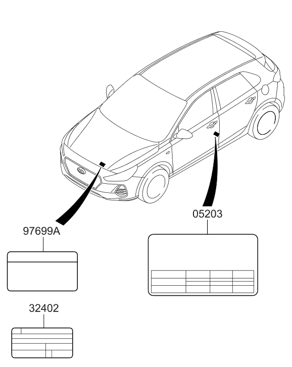 Hyundai 32450-2BPD2 Emission Label 32450-2BPD2 Hyundai Emission Label