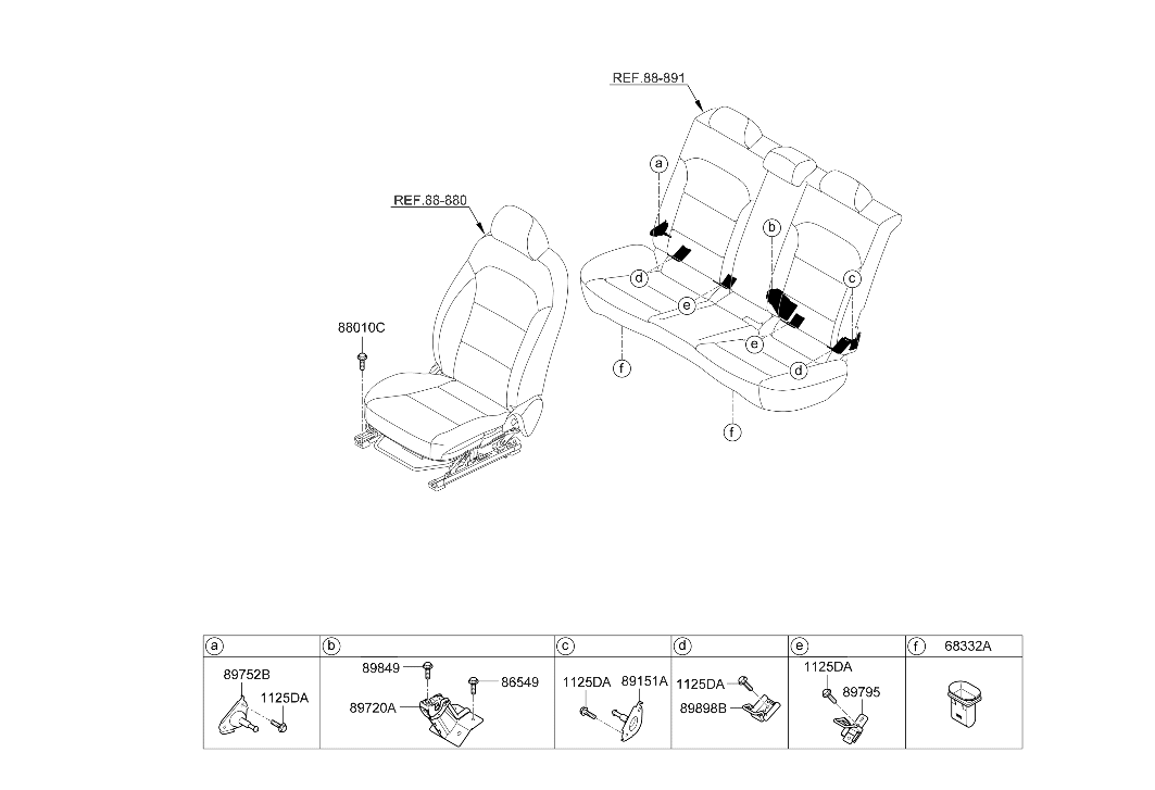 Hyundai 89720-G3000 Bracket Assembly-Rear Seat Back,Center 89720-G3000 Hyundai Bracket Assembly-Rear Seat Back,Center