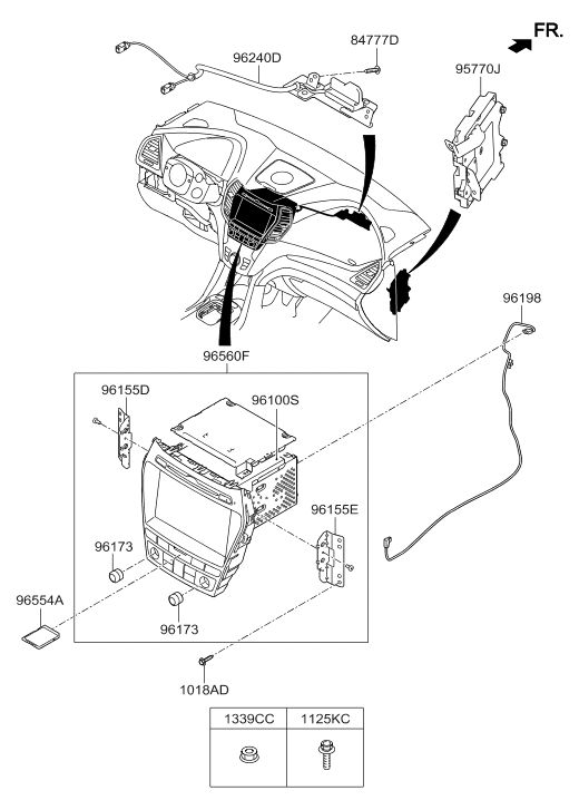 96560-4Z510-4XFLT Hyundai Head Unit Assembly-AVN Float