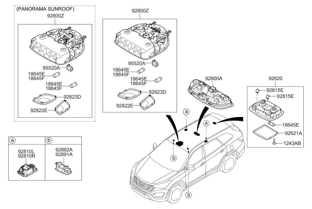92812-2W500 Hyundai Overhead Console Lamp Lens Right Hand