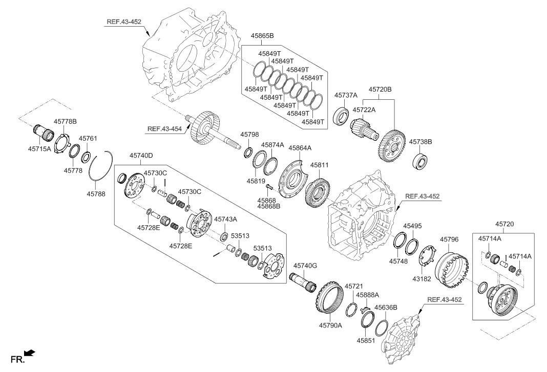 45811-3B010 Hyundai Gear Transfer Drive