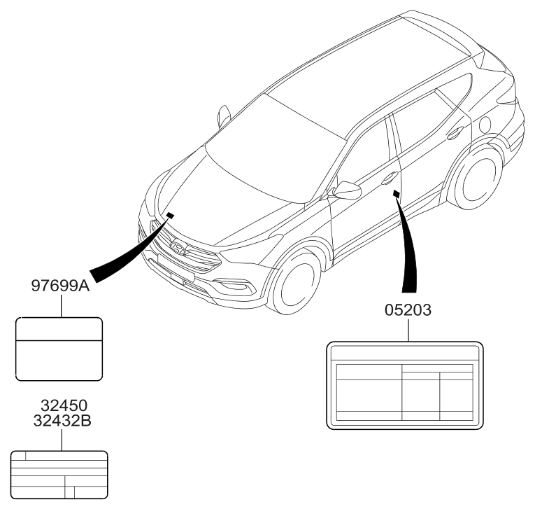 Hyundai 32455-2G215 Label Emission Control 32455-2G215 Hyundai Label Emission Control