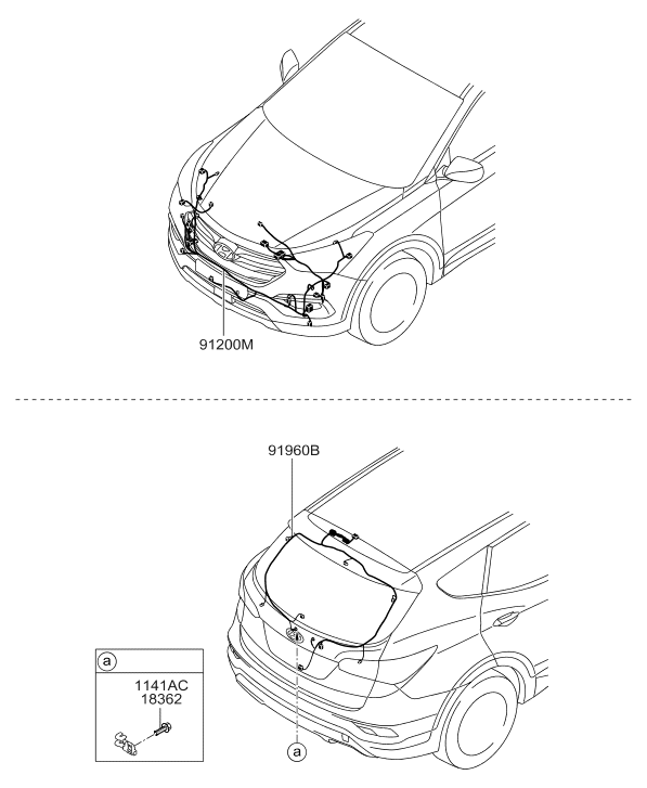Hyundai 91680-4Z094 Tail Gate Wiring Assembly 91680-4Z094 Hyundai Tail Gate Wiring Assembly