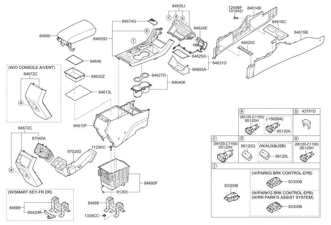 97040-C2000-PPB Hyundai Air Ventilator Assembly Console