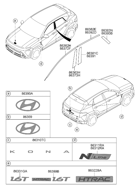 Hyundai 86301-BE200 EMBLEM-SYMBOL MARK 86301-BE200 Hyundai EMBLEM-SYMBOL MARK