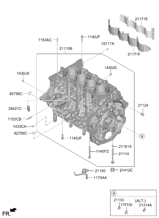 341N3-2MU00 Hyundai BLOCK SUB ASSY-CYLINDER
