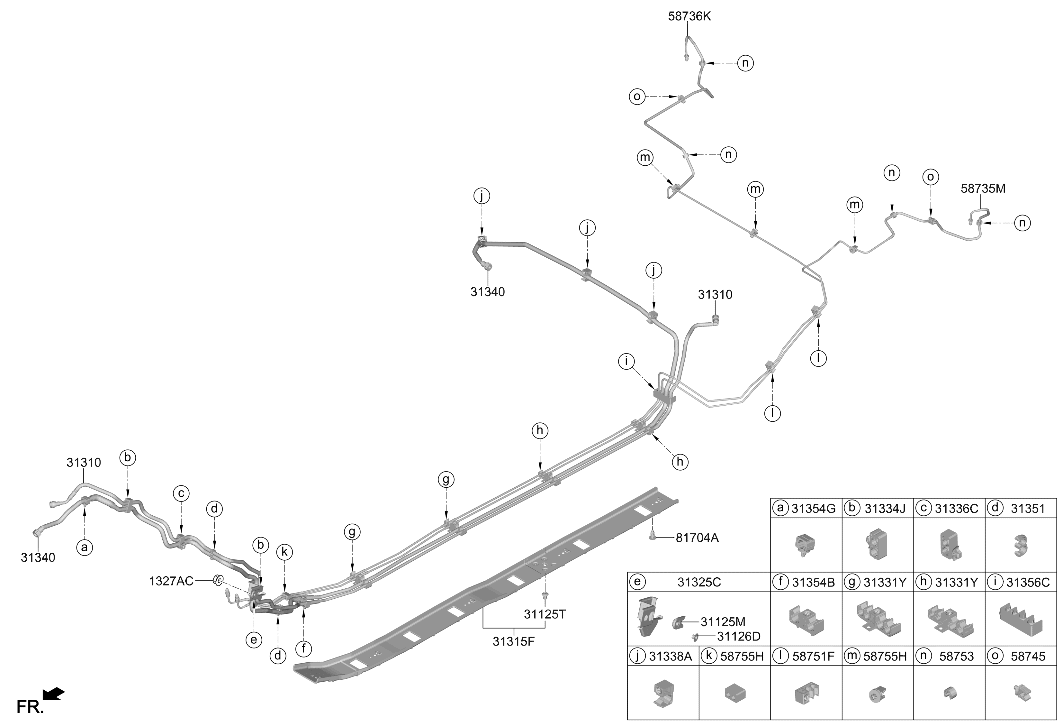 31315-BE000 Hyundai PROTECTOR-FUEL LINE FRONT