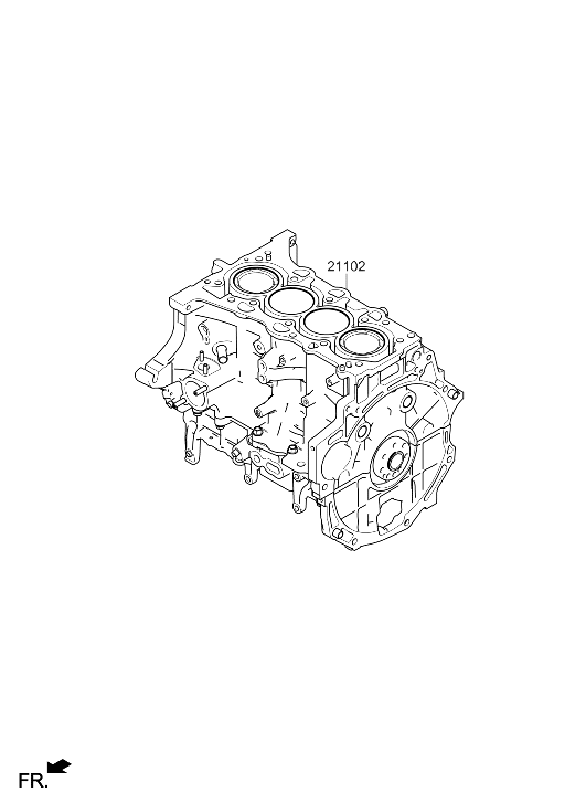 229M2-2MU00 Hyundai Engine Assembly Short