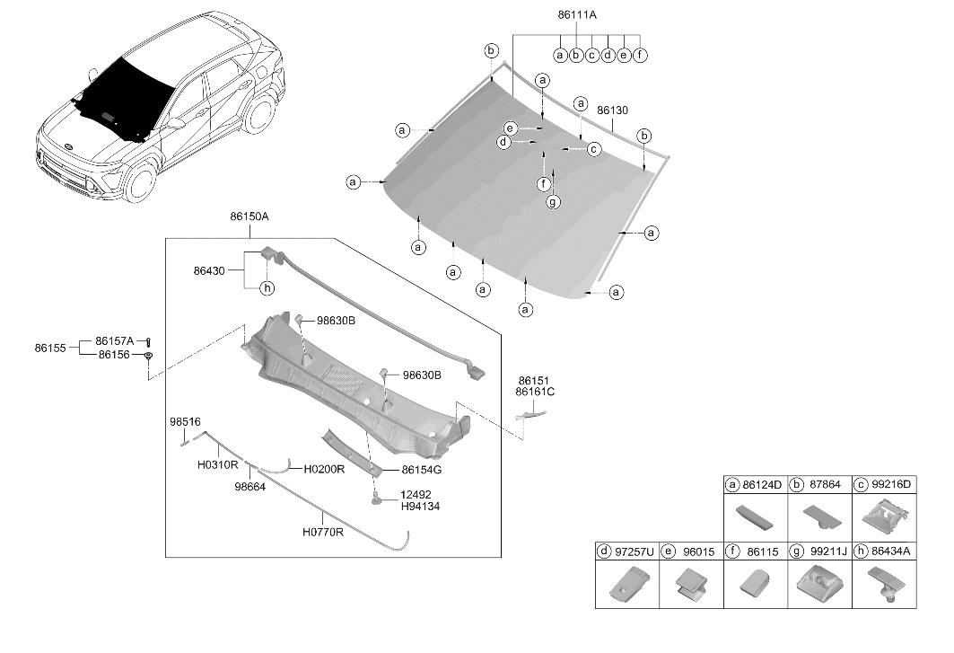 86111-BE180 Hyundai Windshield Glass