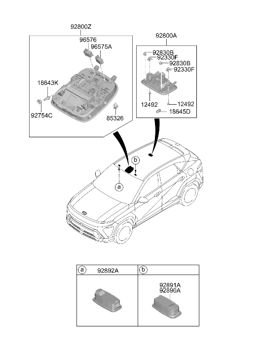 Hyundai 92890-BE000-NNB LAMP ASSY-VANITY 92890-BE000-NNB Hyundai LAMP ASSY-VANITY