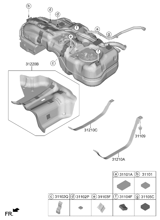 31220-BE500 Hyundai Fuel Tank Protector