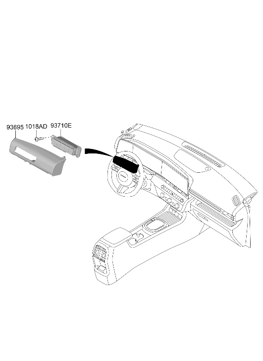 93710-BE060-SZ5 Hyundai Side Crash Pad Switch Assembly