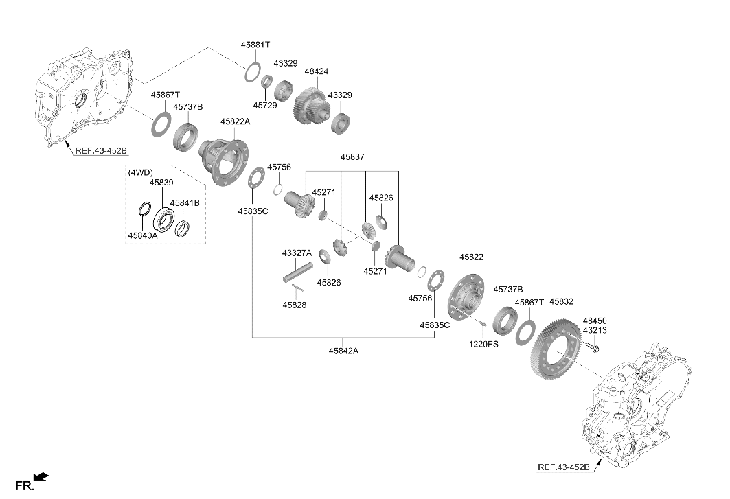 48424-2H012 Hyundai Gear Set-Transfer Driven