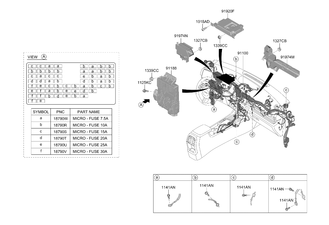 91960-BE011 Hyundai Instrument Panel Junction Box Assembly