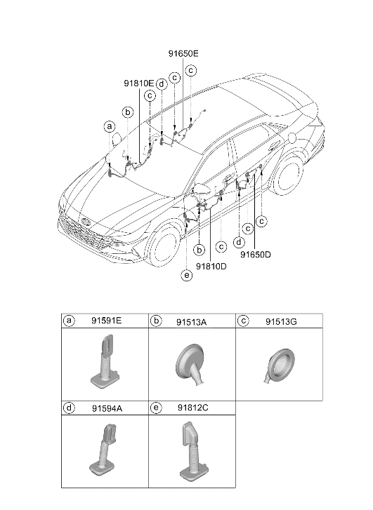 Hyundai 91600-BY191 Front Door Wiring Assembly (Driver) 91600-BY191 Hyundai Front Door Wiring Assembly (Driver)