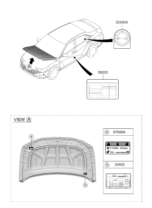 Hyundai 32450-03AC0 Emission Label 32450-03AC0 Hyundai Emission Label