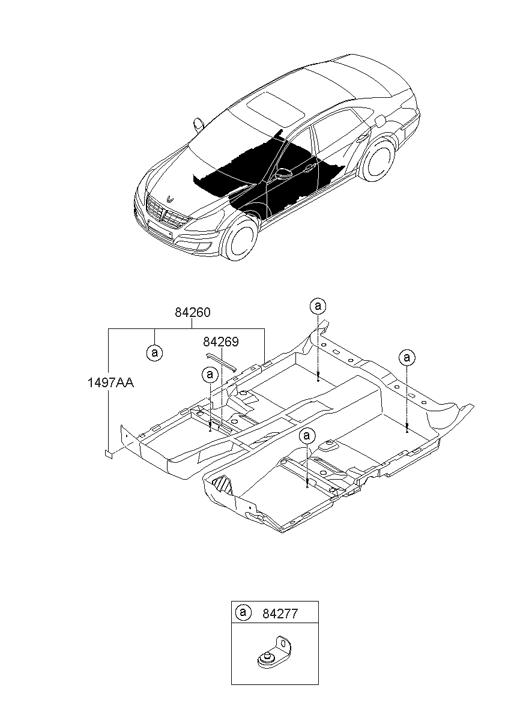 Hyundai 84260-3N450-RY Carpet Assembly Floor 84260-3N450-RY Hyundai Carpet Assembly Floor